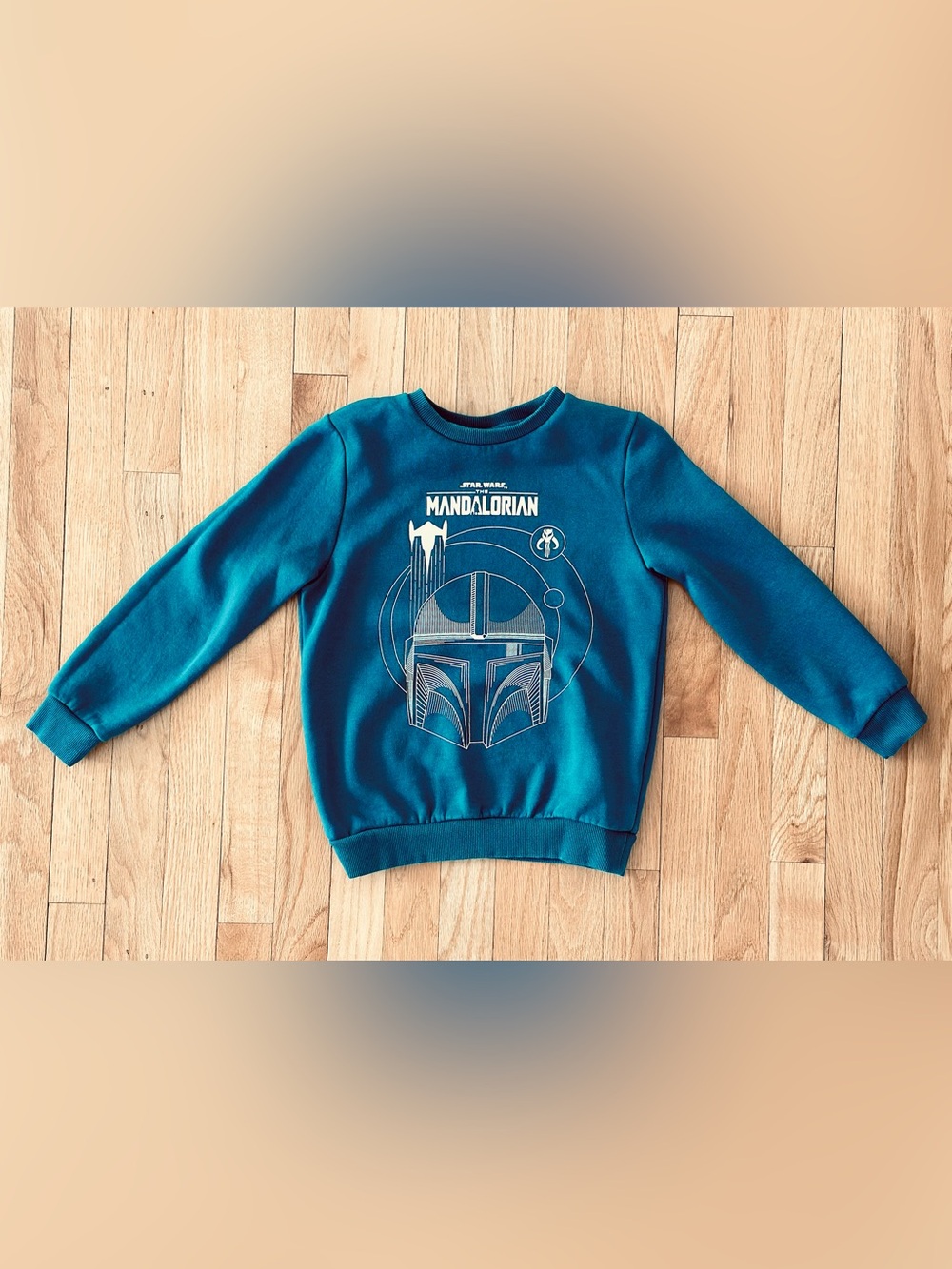 Star Wars The Mandalorian Dark Teal Green Sweatshirt Size 8-9 Years